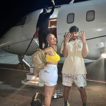 DJ with her fiance, Iman Shokuohizadeh